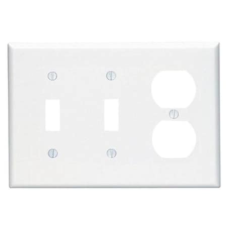 Ezgeneration 80521-00W 2 Switch Duplex Receptacle Wallplate  White EZ716472